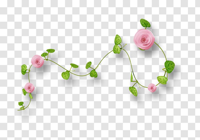 Download Pink Icon - Green - Floral Decoration Transparent PNG