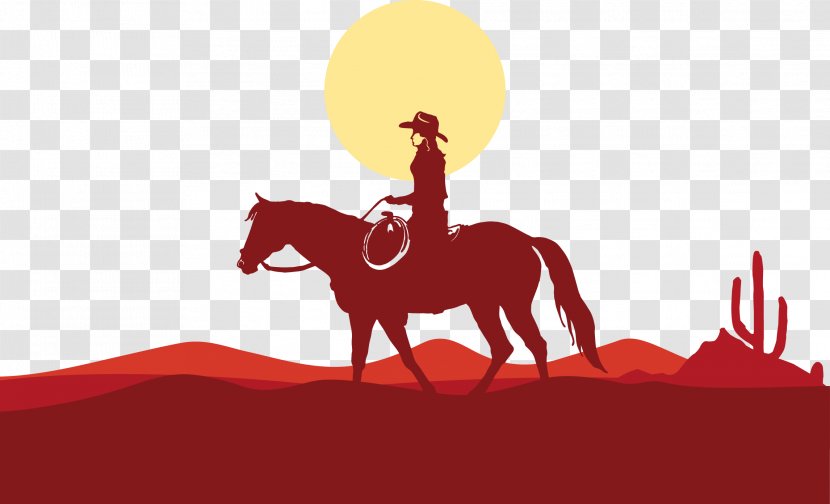 Horse American Frontier Equestrianism Cowboy - Road Vector Transparent PNG