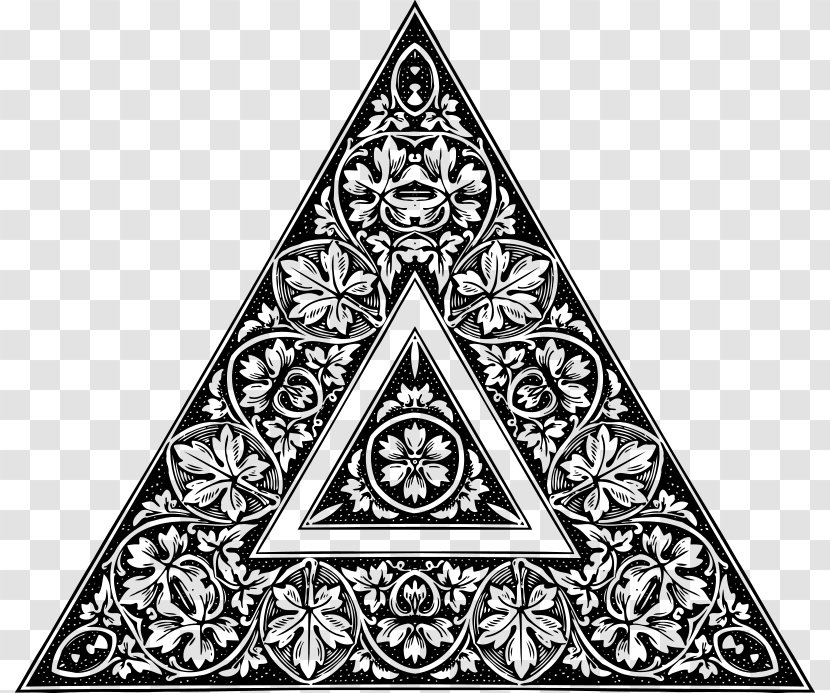 Pascal's Triangle Geometry Sierpinski Clip Art - Monochrome - Abstract Design Transparent PNG