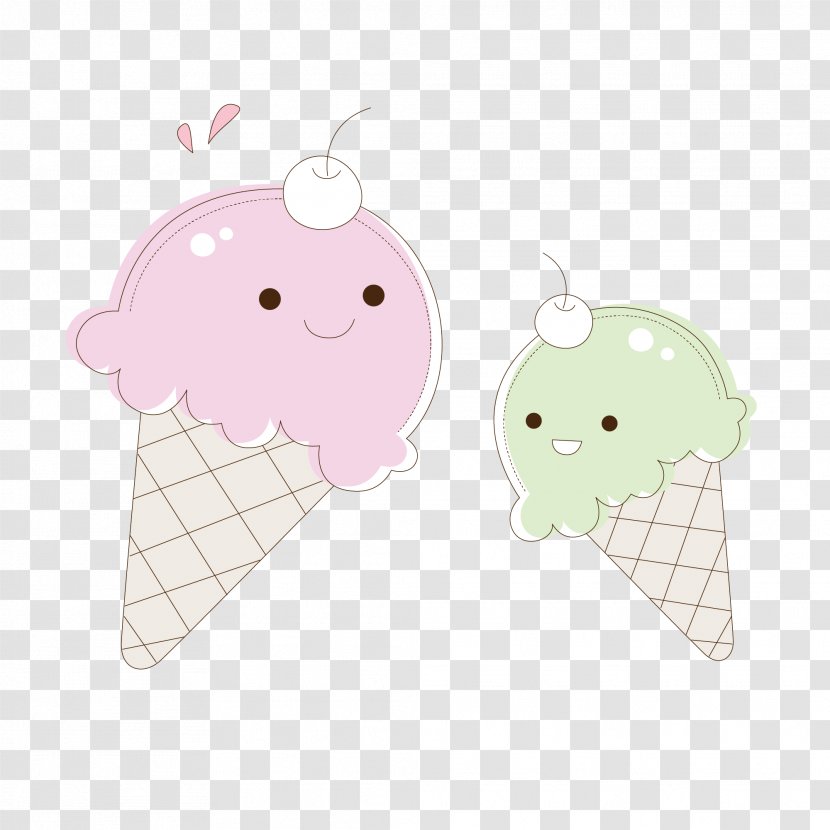 Ice Cream Cones Character Fiction - Cartoon Vector Material Transparent PNG