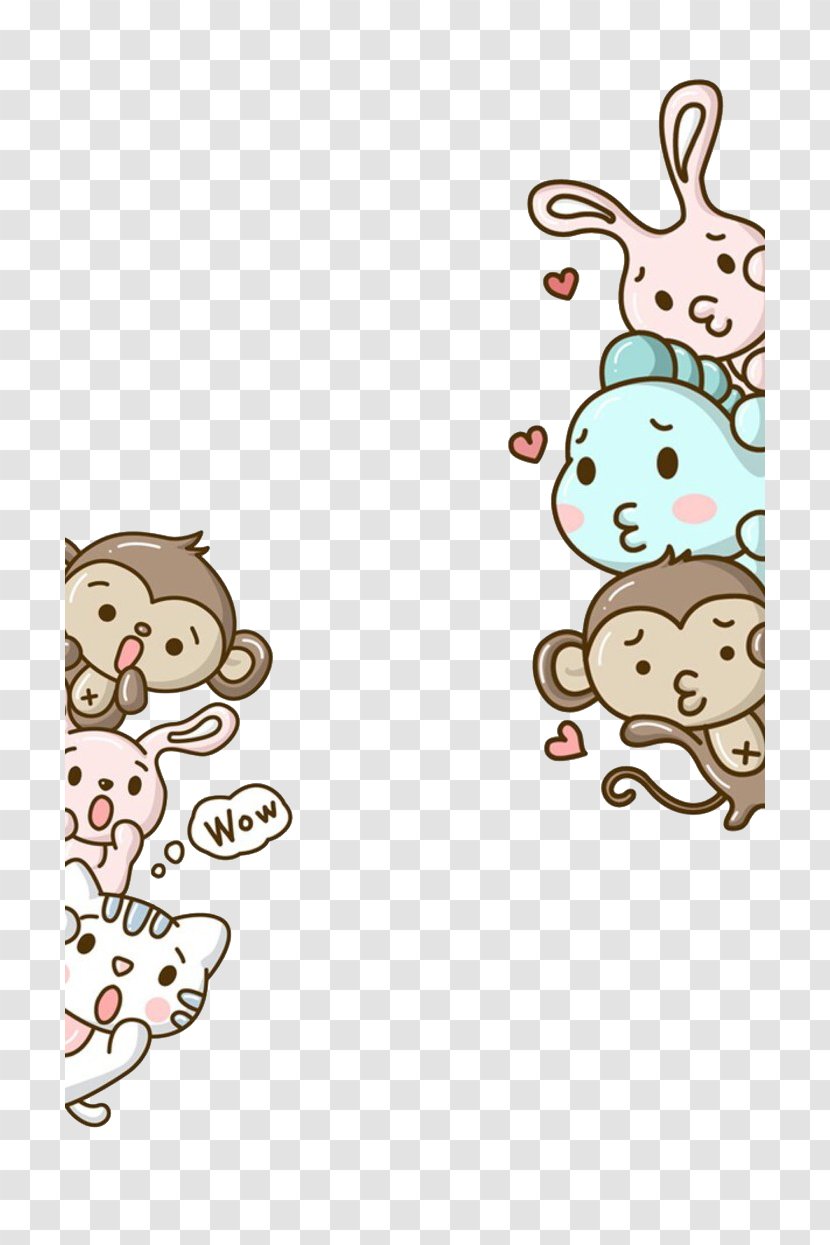 Monkey Hello Kitty Cartoon Cuteness Wallpaper - Heart - Small Animals Transparent PNG
