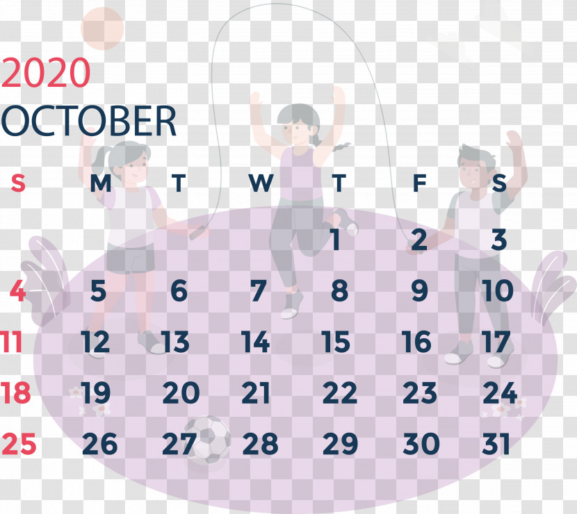 October 2020 Calendar October 2020 Printable Calendar Transparent PNG