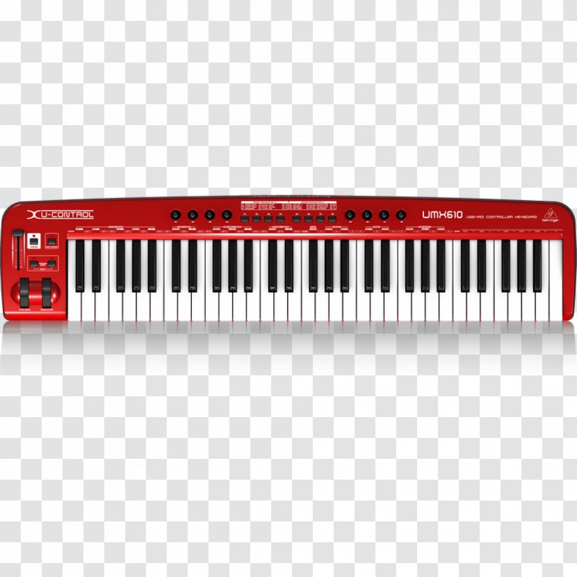 Behringer UMX610 USB/MIDI Keyboard Controller MIDI Controllers - Electric Piano - Musical Instruments Transparent PNG