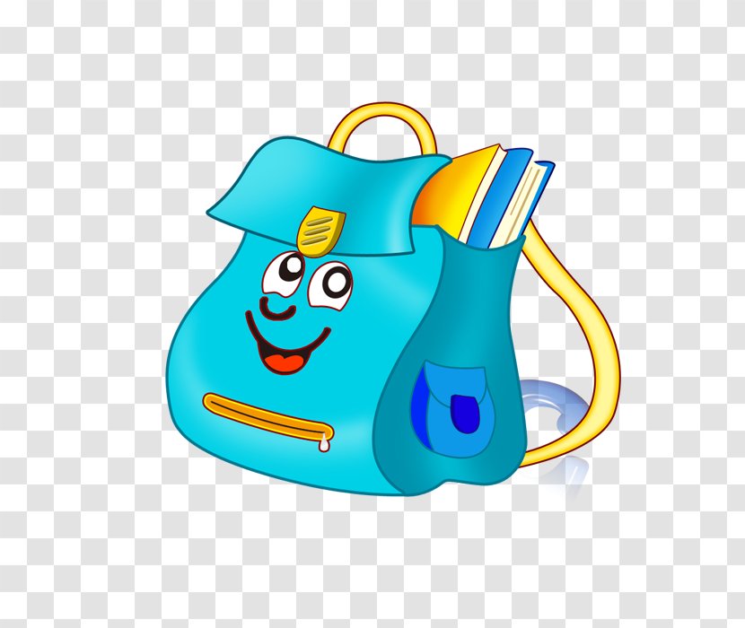 Satchel Cartoon - Cute Smiley Face Bag Element Transparent PNG