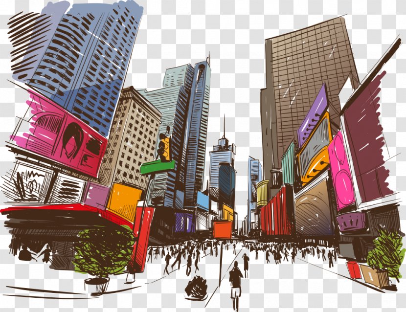 Royalty-free Illustration - Metropolitan Area - Vector Cartoon City Transparent PNG
