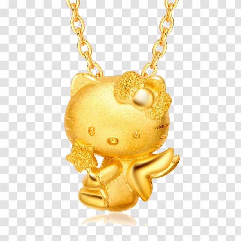 Hello Kitty CTF Finance Centre Earring Chow Tai Fook Necklace - Cartoon - Cat Transparent PNG