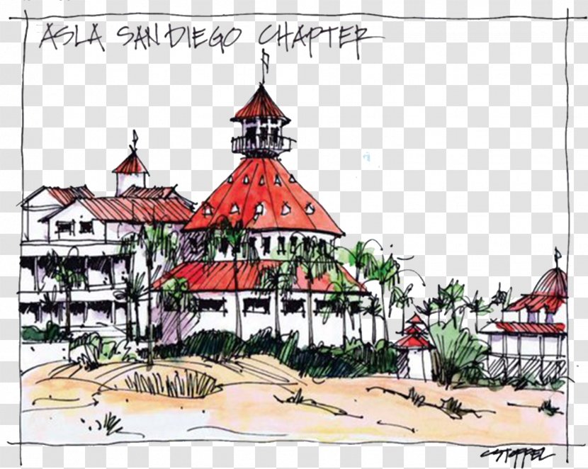 Texas State Capitol San Diego Thumbnail Sketch - Facade - Coronado Transparent PNG