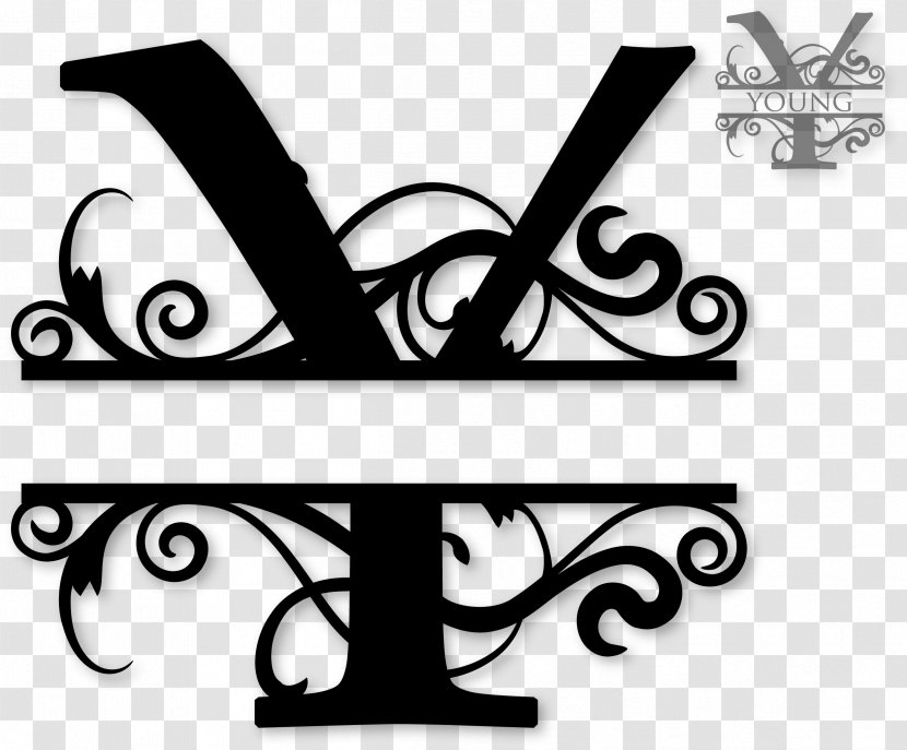 Monogram Letter Alphabet Clip Art - Cursive - Symbol Transparent PNG