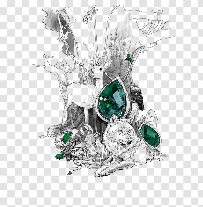 Emerald Drawing Painting Illustration Transparent PNG