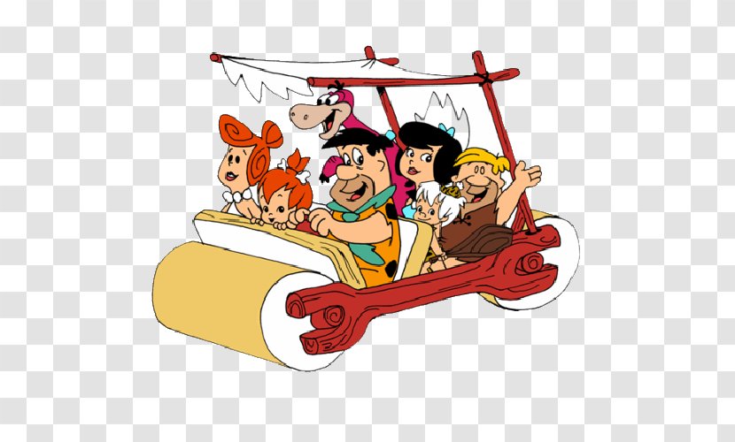 Fred Flintstone Wilma Barney Rubble Betty Pebbles Flinstone - Fictional Character - Family By Car Transparent PNG