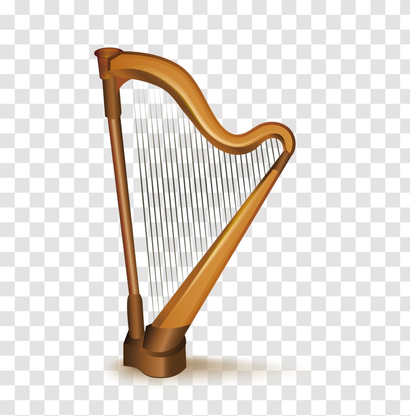 Harp Musical Instrument - Heart - Vector Golden Transparent PNG