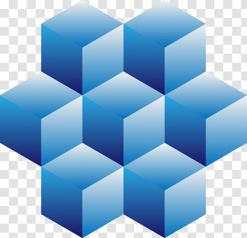 Cube Euclidean Vector - Blue Transparent PNG