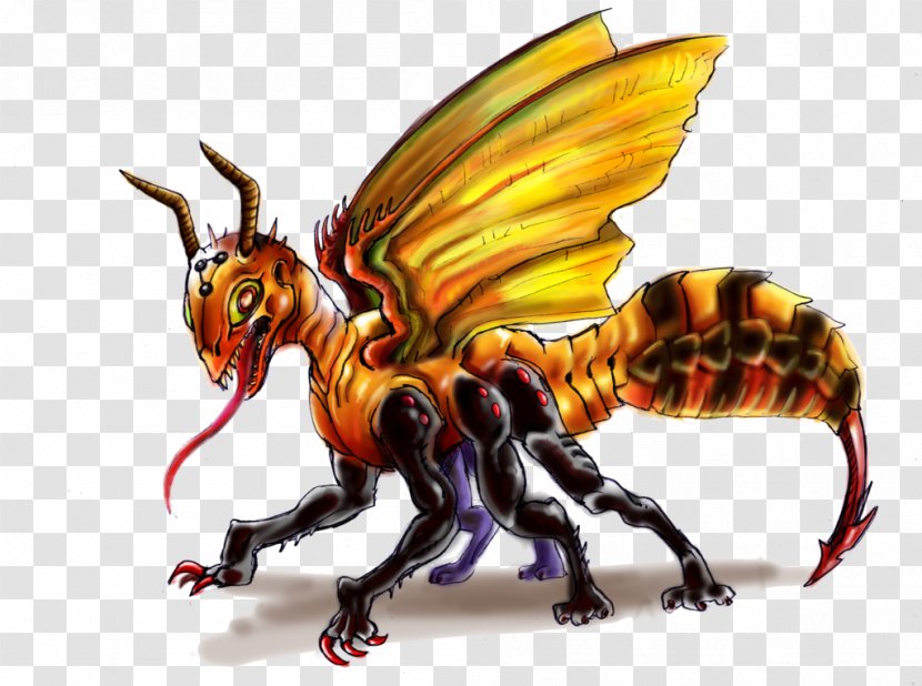 Honey Bee King Ghidorah Dragon Painting - Wasp Transparent PNG