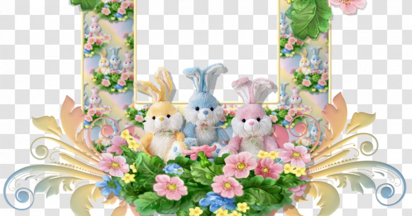 Easter Bunny Egg - Flower Bouquet - Frame Transparent PNG