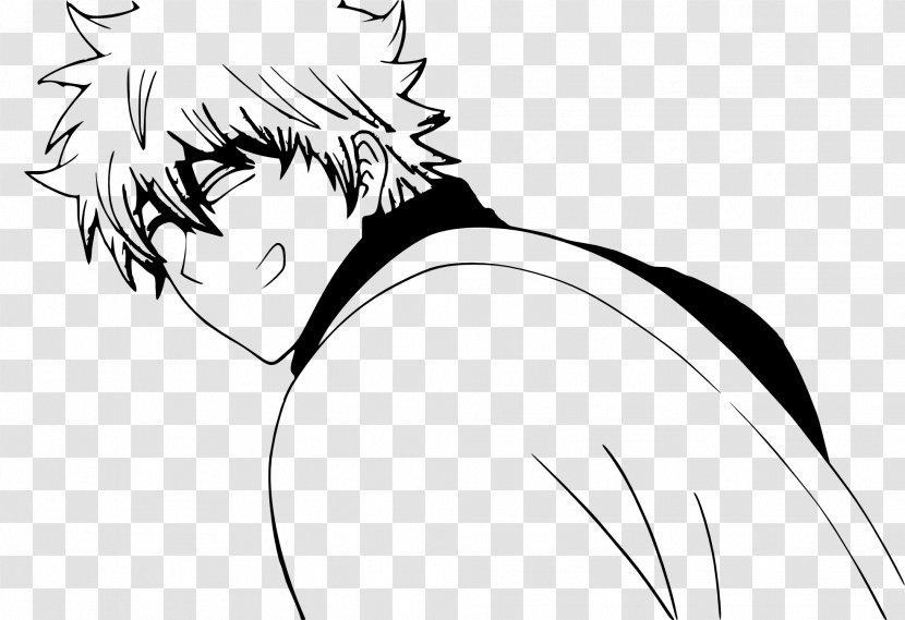 Gintoki Sakata Coloring Book Black And White Drawing Gin Tama - Cartoon - Renderings Vector Transparent PNG