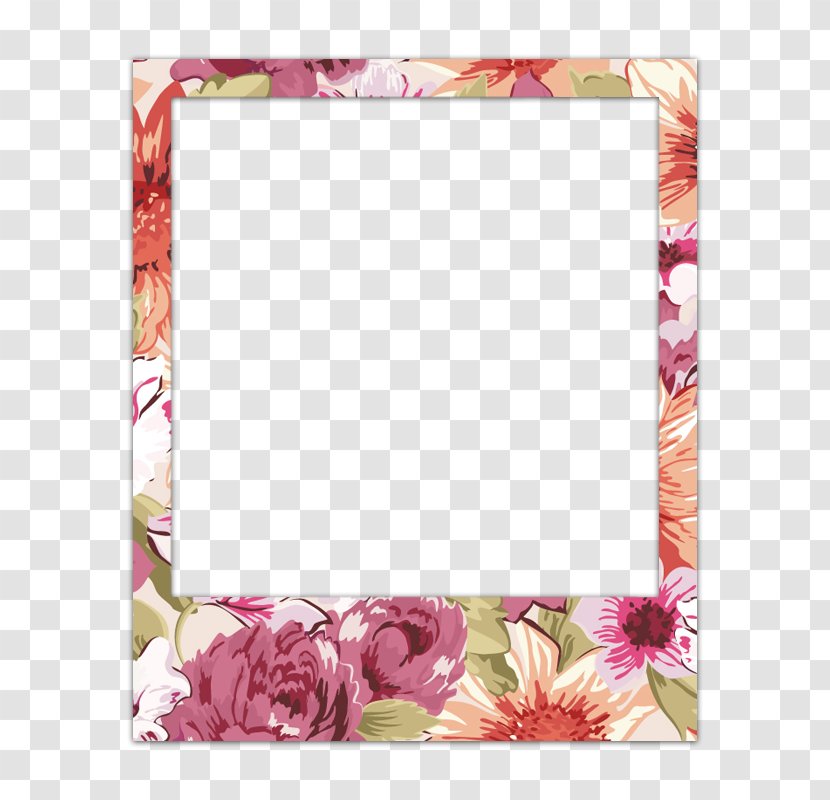 Instant Camera Image Photograph Clip Art - Polaroid Frames Floral Transparent PNG