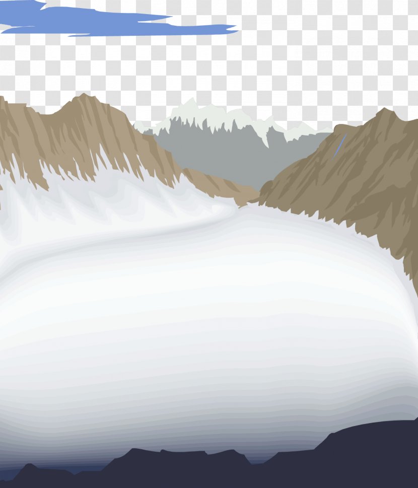 Adobe Illustrator Mountain Graphic Design - Water Resources - Snowy Mountains Transparent PNG