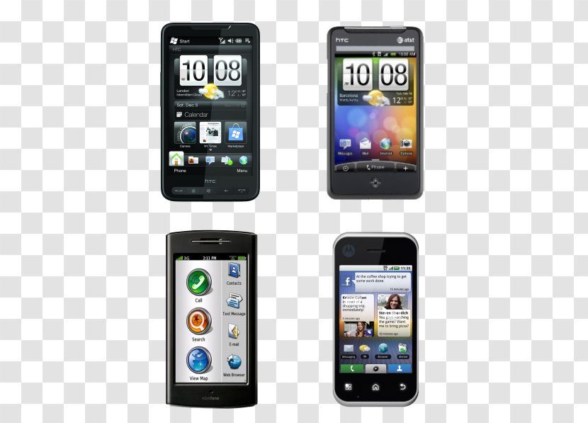 Smartphone Feature Phone Mobile Icon - 4 Smartphones Transparent PNG