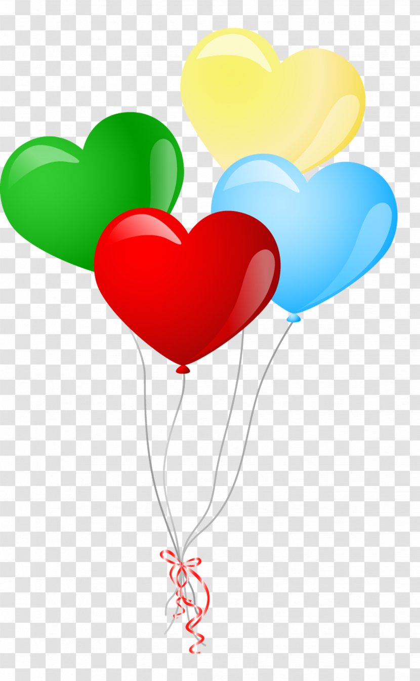 Balloon Heart Valentines Day Clip Art - Party Favor - Beautiful Beautifully Colored Balloons Transparent PNG