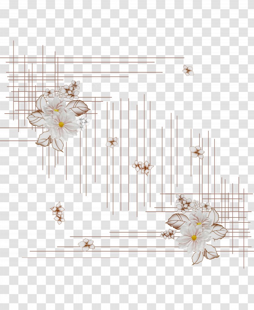 Craft Floral Design - White - Line Transparent PNG