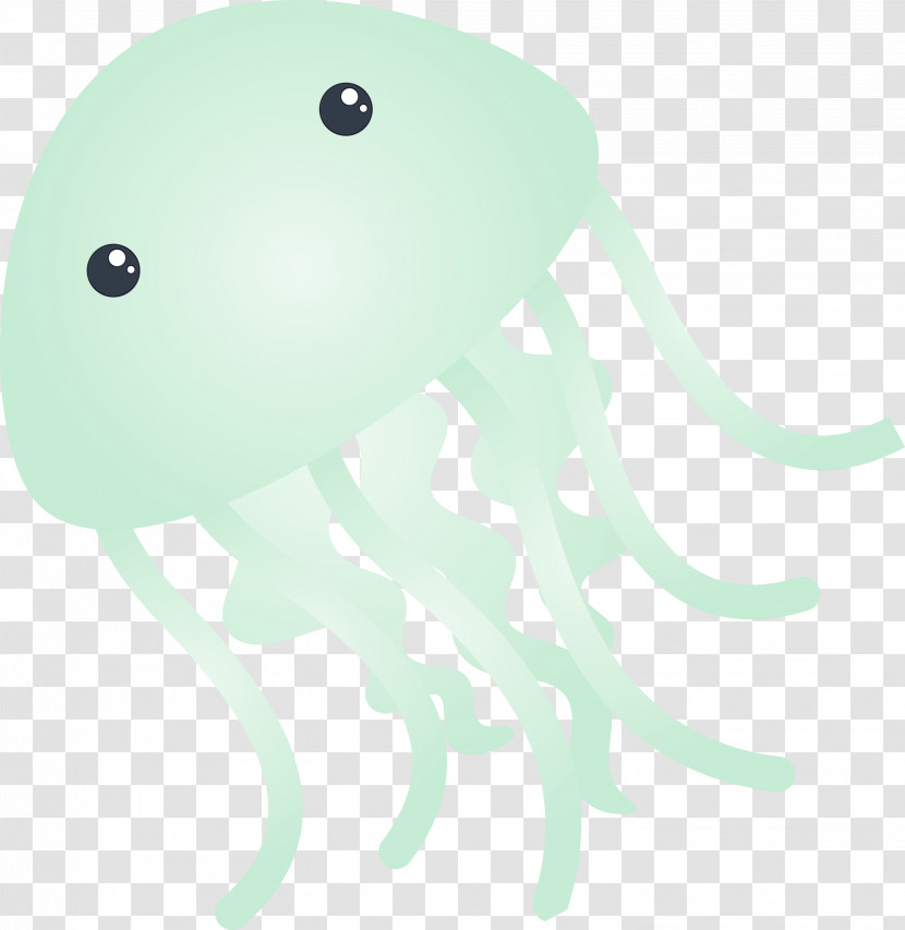 Octopus Green Cartoon Transparent PNG