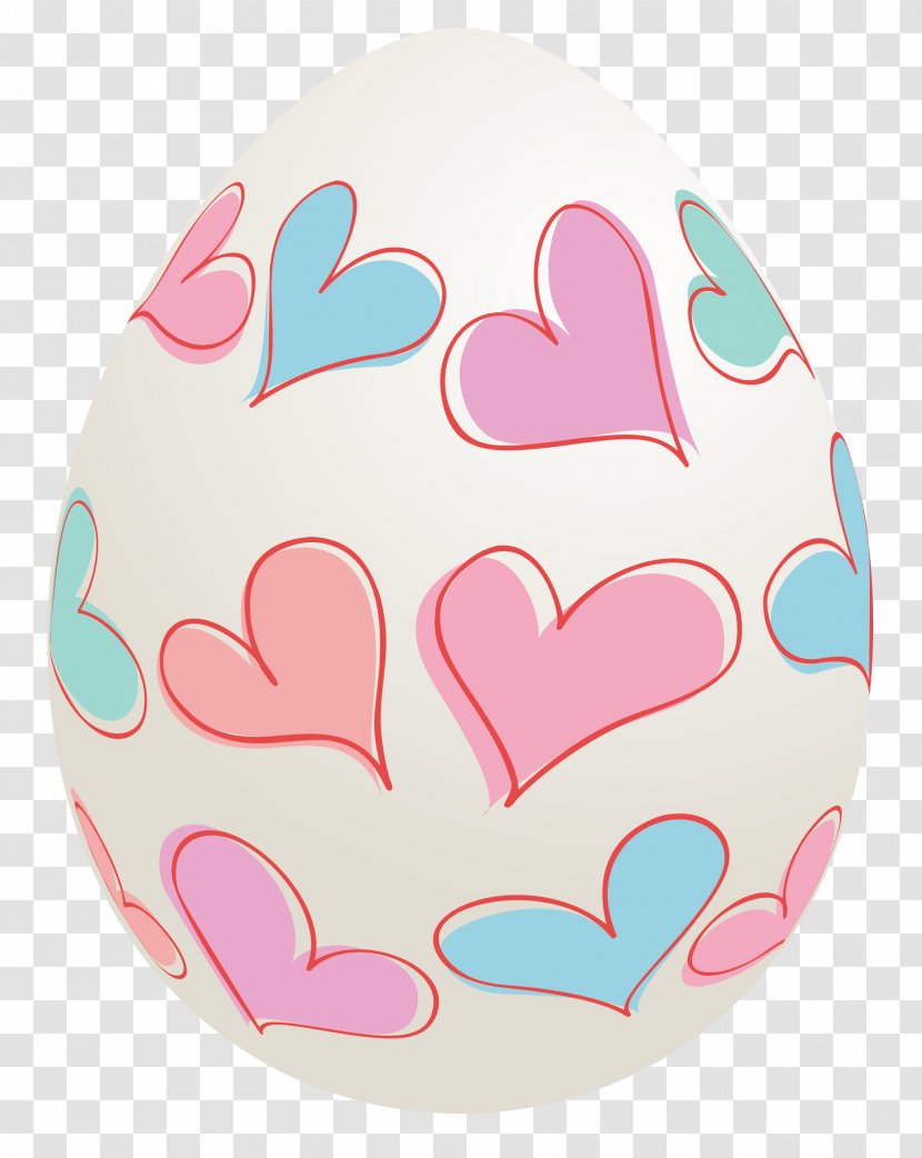 Easter Bunny Red Egg Clip Art - Basket - With Hearts Clipart Picture Transparent PNG