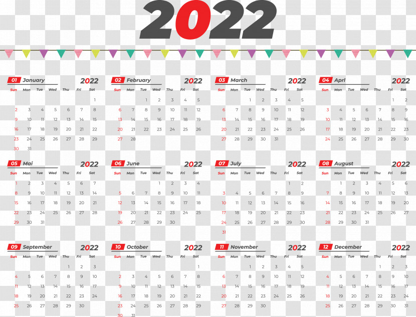 2022 Yeary Calendar 2022 Calendar Transparent PNG