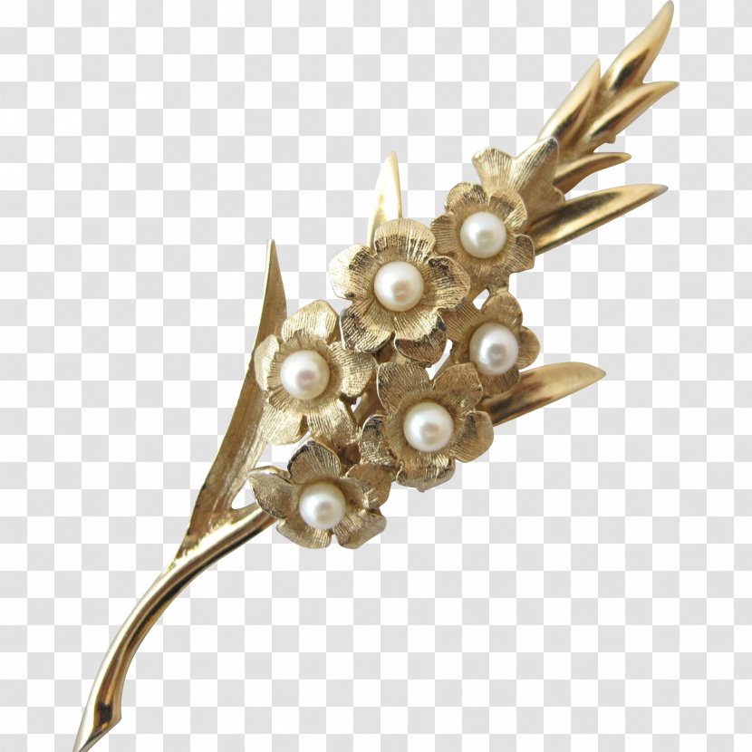 Earring Jewellery Brooch Clothing Accessories Flower - Vintage Gold Transparent PNG
