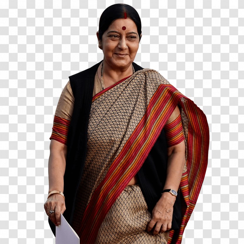 Sushma Swaraj Minister Of External Affairs India Bharatiya Janata Party - Monsoon Cartoon Transparent PNG