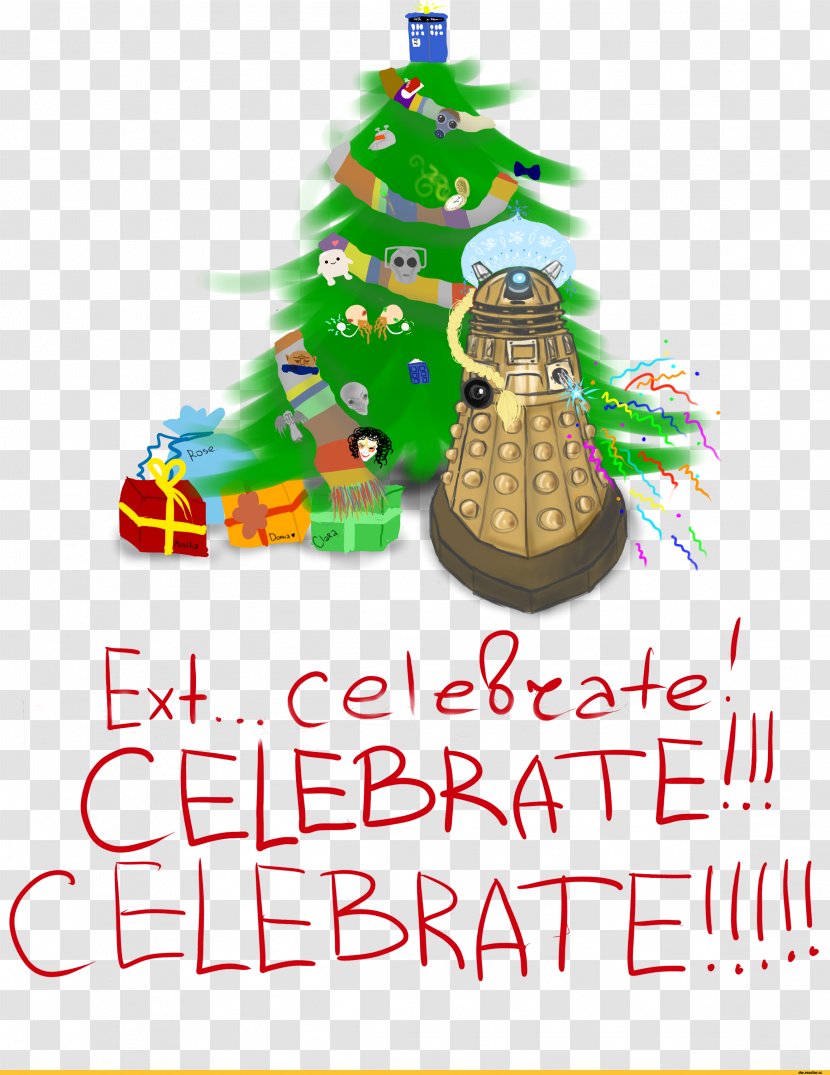 Christmas Tree Ornament Day Clip Art Fir - Dalek Doctor Who Paintings Transparent PNG