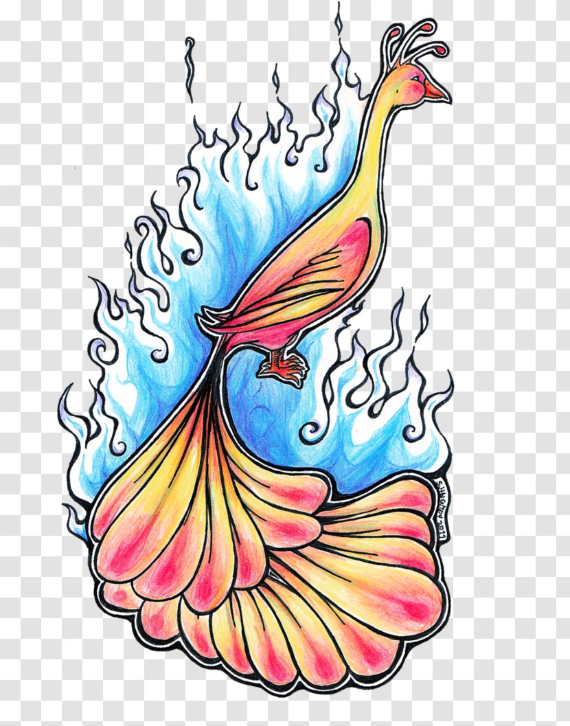 Art Wacom Drawing - Bird - Flames Blue Transparent PNG