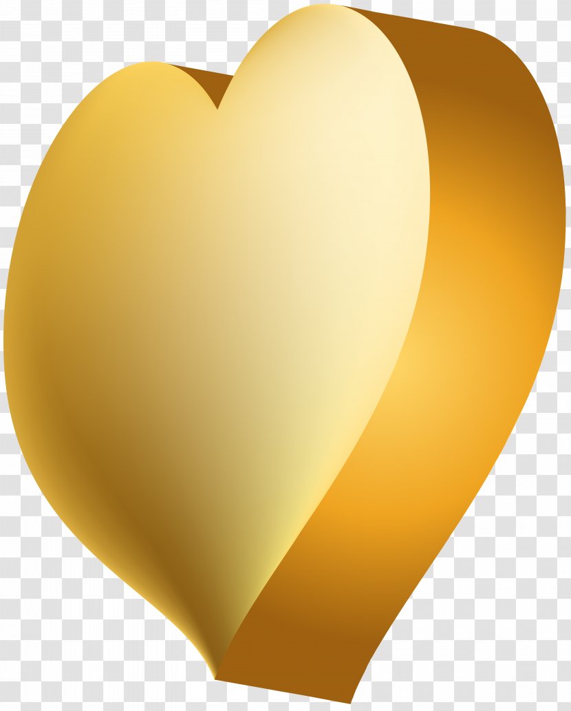 Desktop Wallpaper Clip Art - Love - Golden Heart Transparent PNG