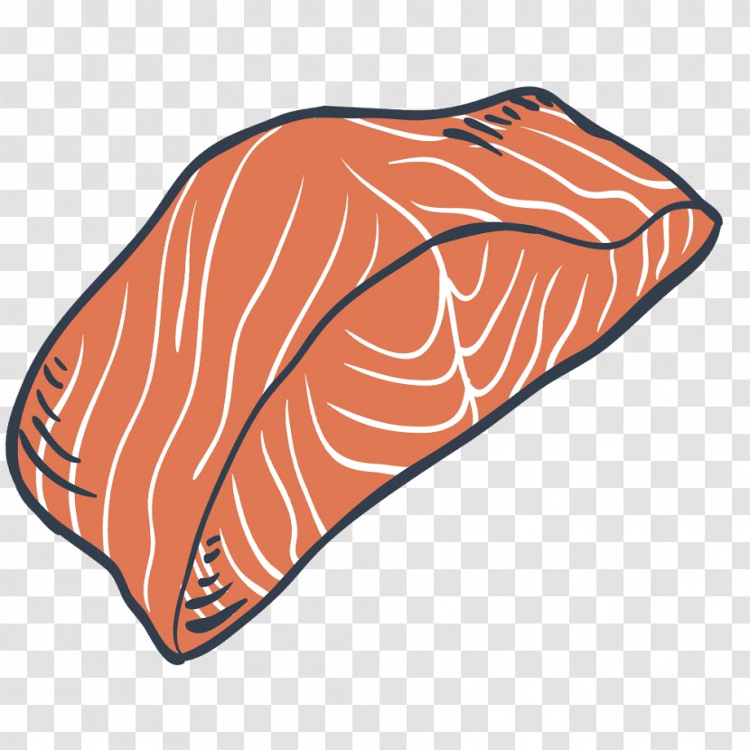Sushi Salmon Fish - Caricature - Vector Creative Hand-painted Meat Transparent PNG