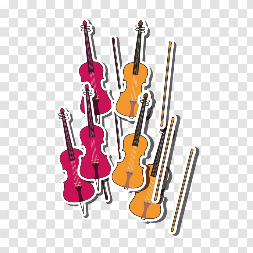 Violin Cello Musical Instrument Guitar - Flower - Vector Pattern Transparent PNG