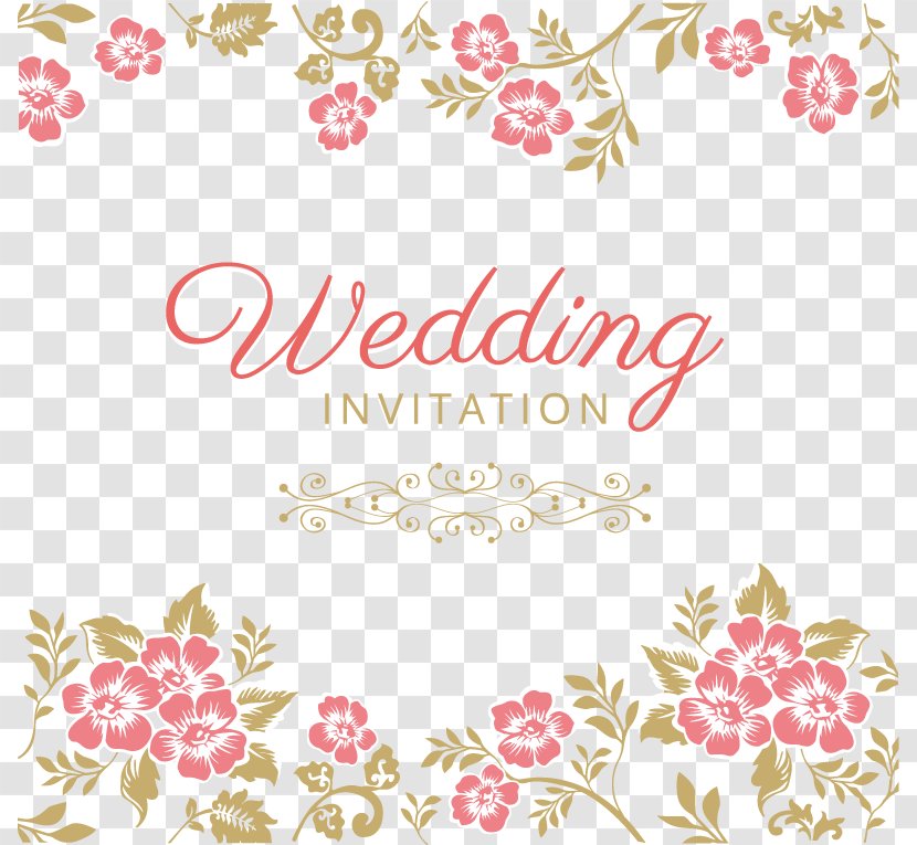 Wedding Invitation Marriage Flower - Pink Invitations Pattern Transparent PNG