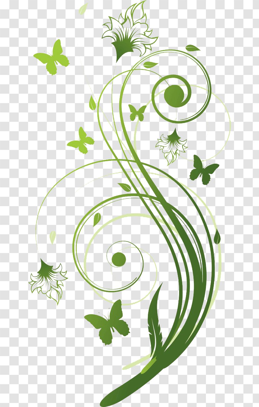 Floral Design Vector Graphics Illustrations - Sustainable - Green Butterfly Transparent PNG