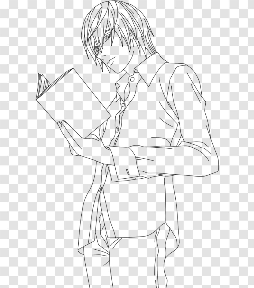 Light Yagami Line Art Drawing Death Note - Tree - Laughing Vector Transparent PNG
