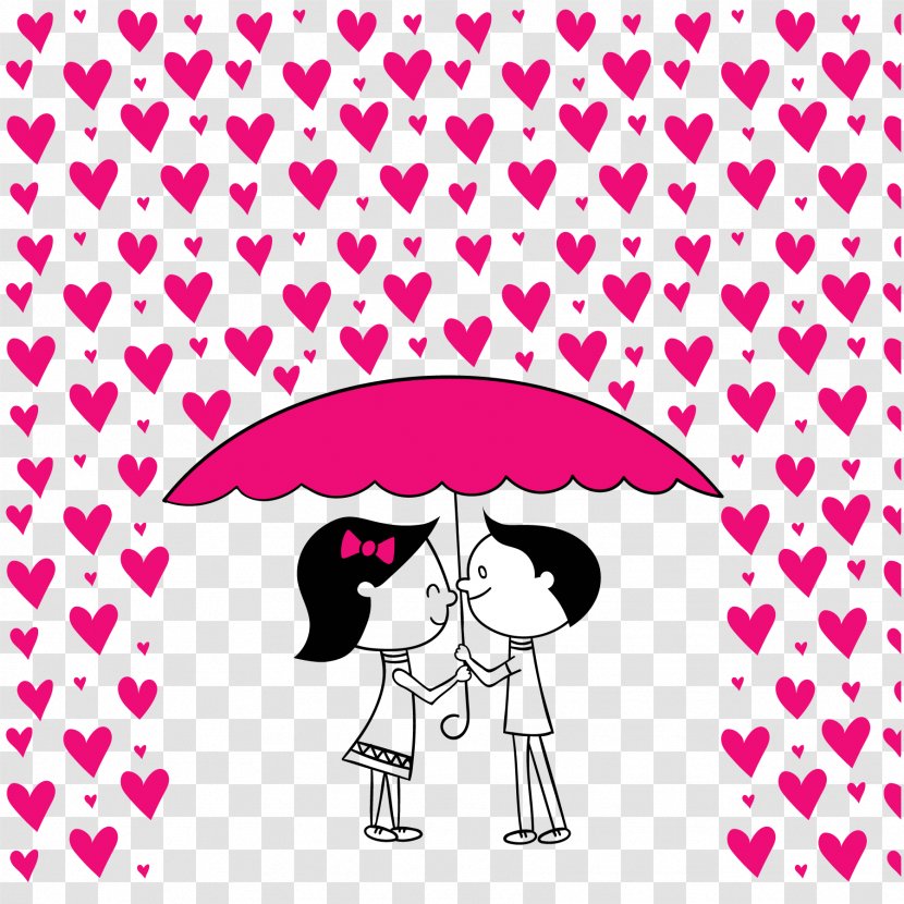 Love Romance Couple Clip Art - Vector Umbrella Romantic Holding Heart Transparent PNG