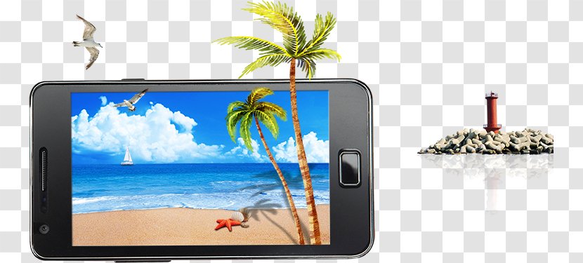 IPhone 4 5s WeChat Feature Phone Online Shopping - Communication Device - Coconut Tree Transparent PNG