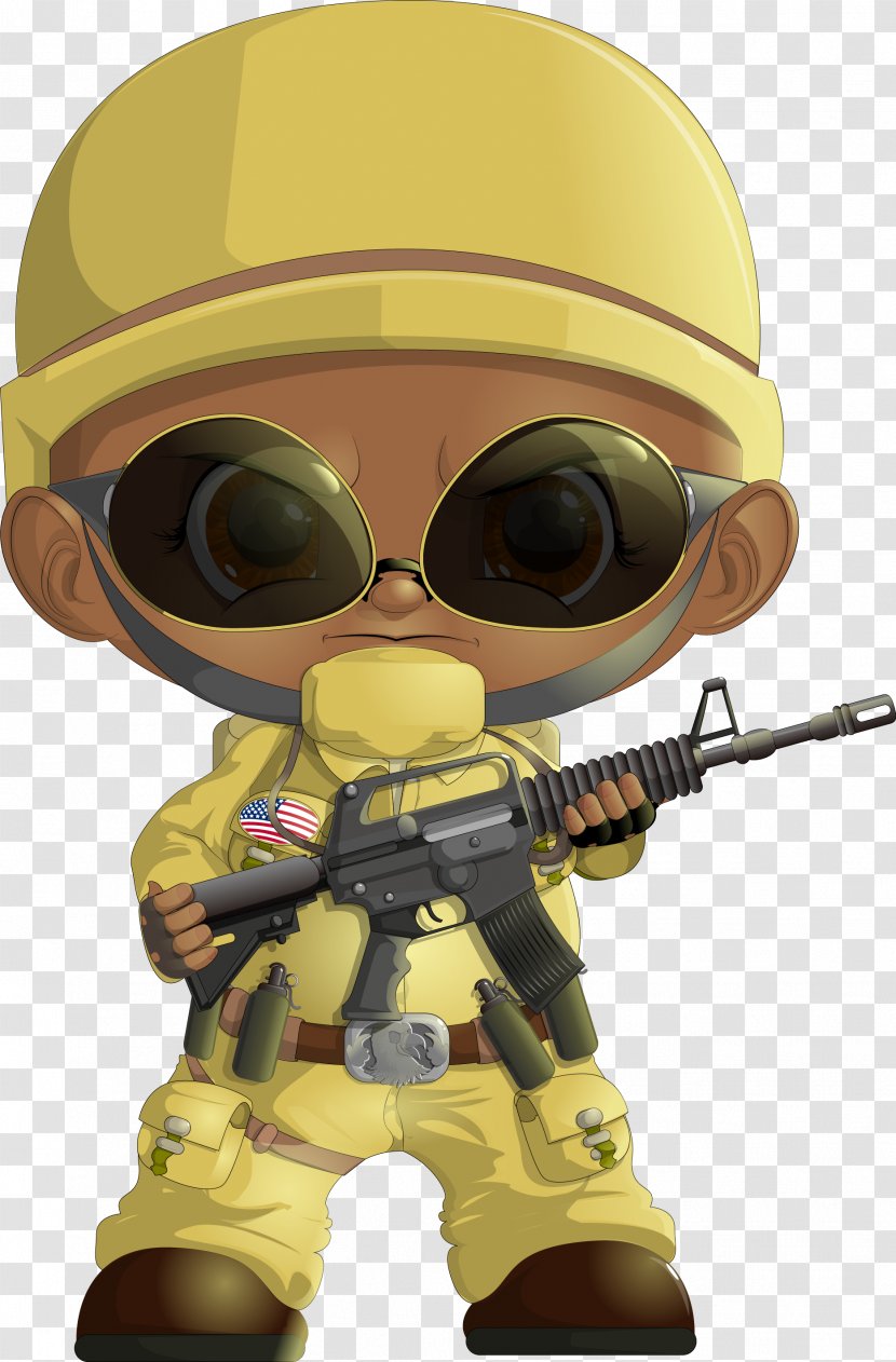 Soldier Military - Salute - Vector Cute Cartoon Villain Soldiers Transparent PNG