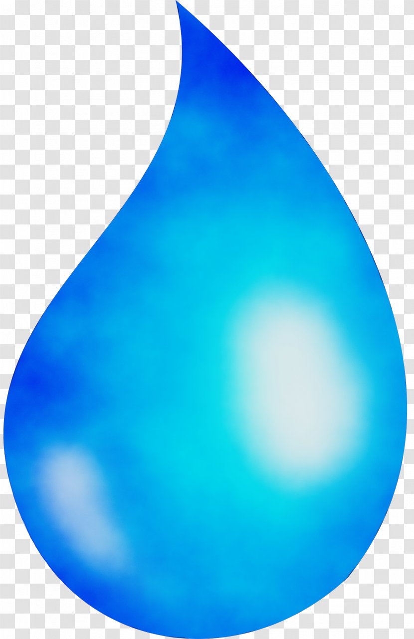 Watercolor Drop - Puddle - Electric Blue Azure Transparent PNG