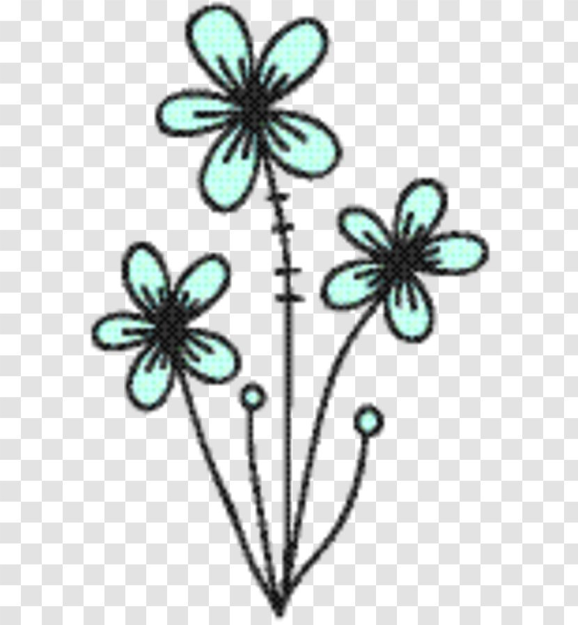 Flowers Background - Teal - Pedicel Plant Transparent PNG