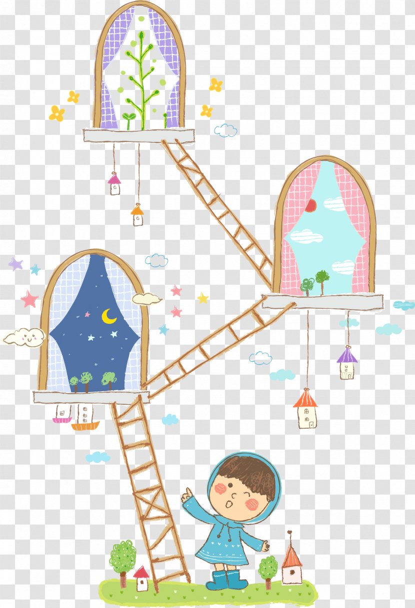 Window Stairs Cartoon - Child - Windows And Transparent PNG