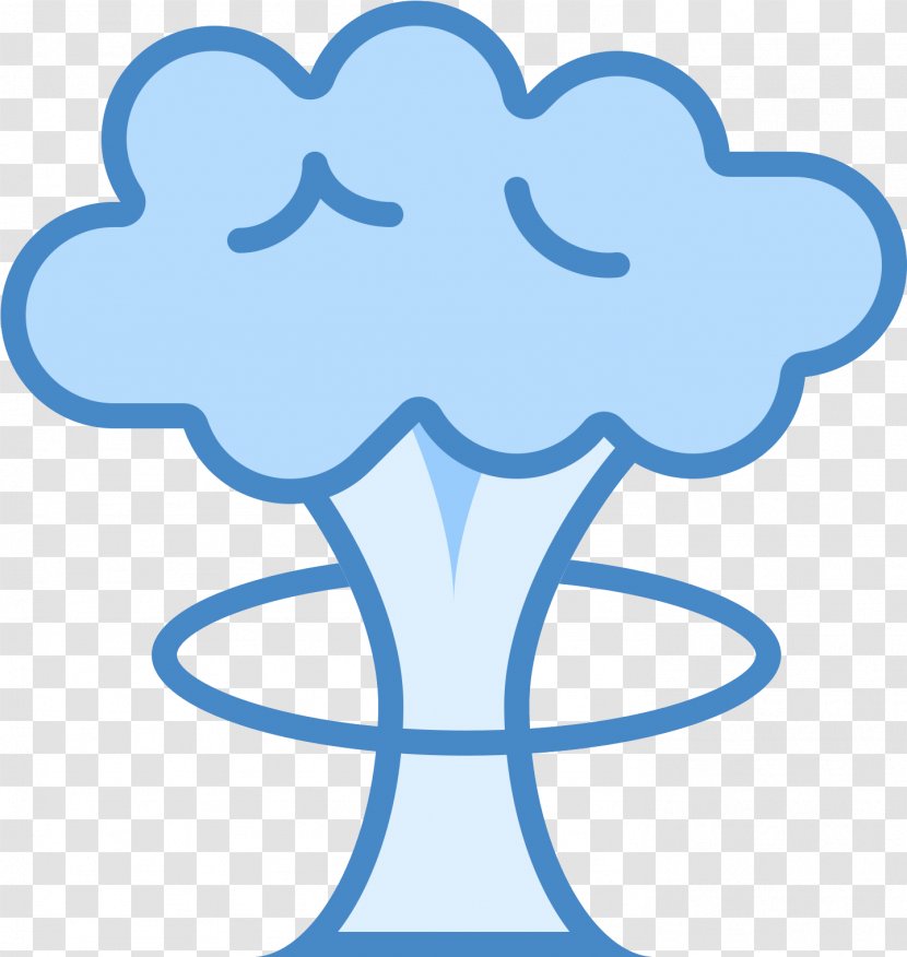 Mushroom Cloud - Storage - Electric Blue Line Art Transparent PNG