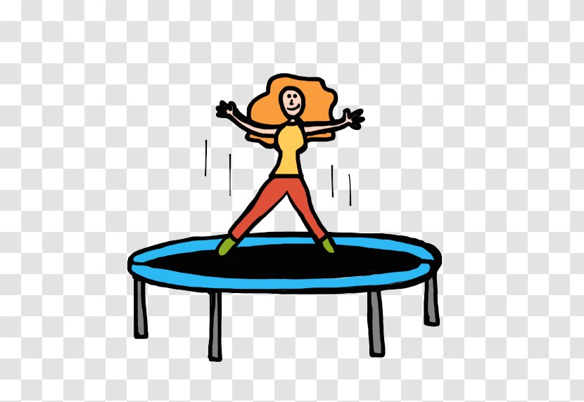 Woman On Trampoline Trampolining Terms Clip Art - Jumping - Cartoon Transparent PNG