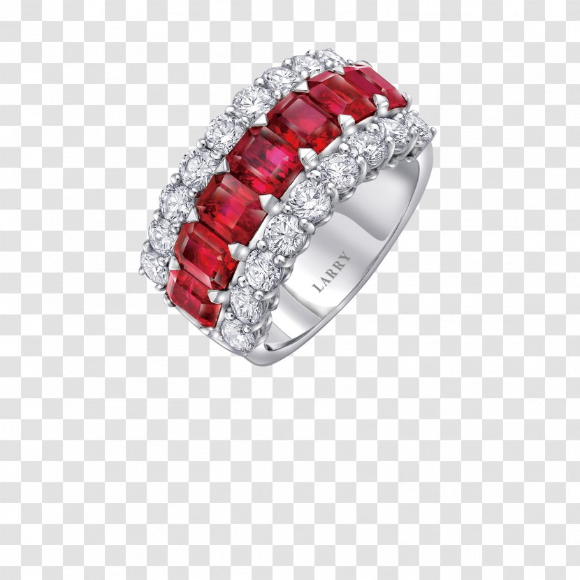 Jewellery Ruby Silver Crystal Wedding Ring - Blingbling Transparent PNG