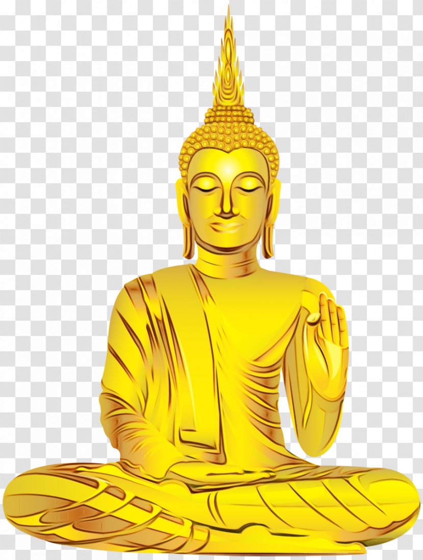 Yellow Meditation Statue Guru Zen Master - Place Of Worship Monk Transparent PNG