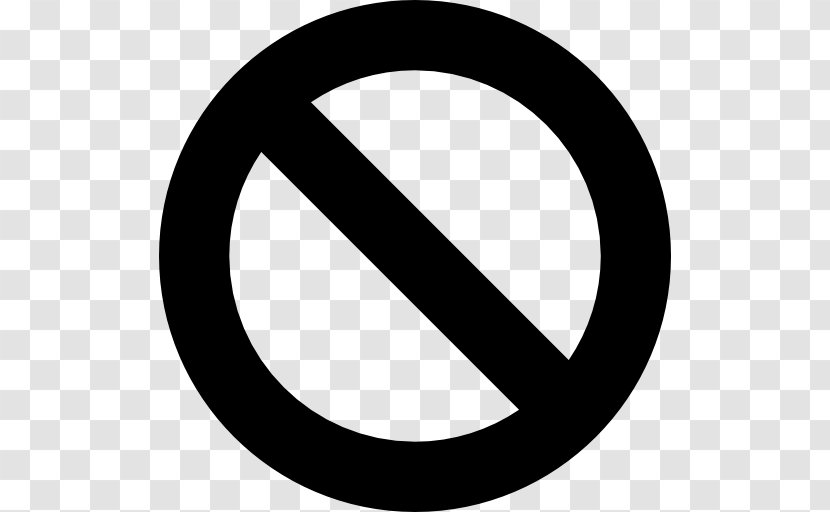 No Symbol Sign - Black And White Transparent PNG