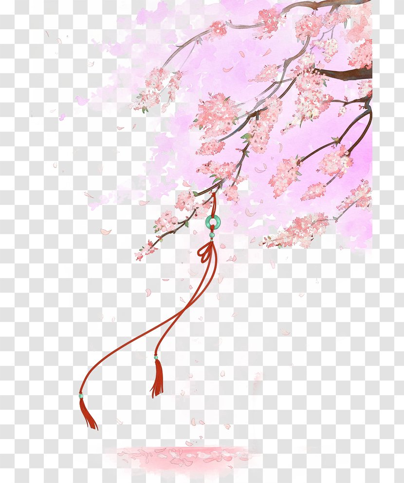 Cherry Blossom Quan Zhi Gao Shou Flower Painting - Beautiful Hand-drawn Illustration Antiquity Transparent PNG