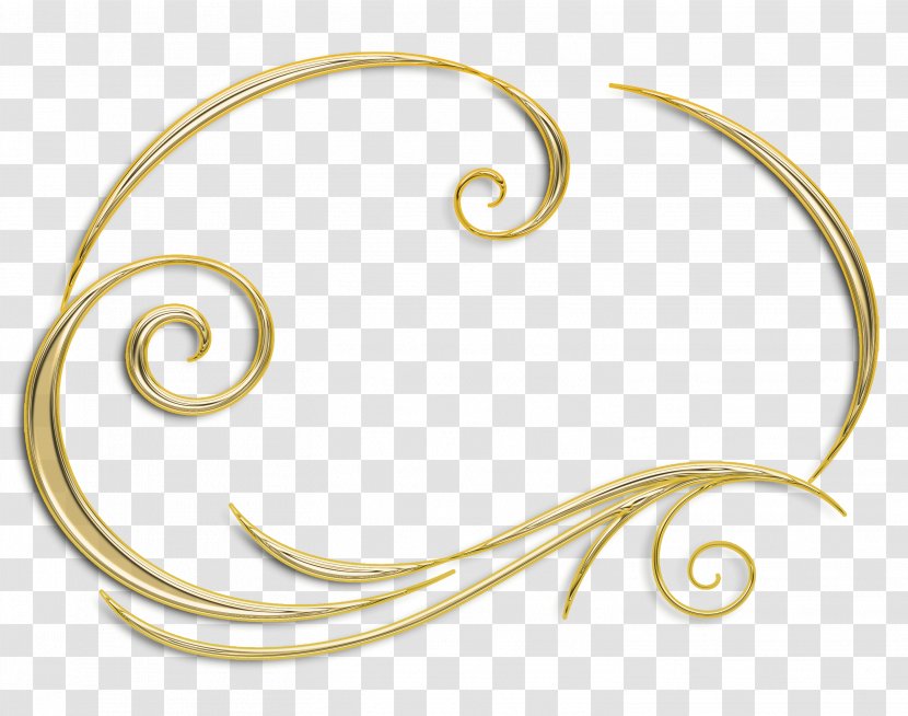 Clip Art - Gold - Curly Borders Decorated Transparent PNG